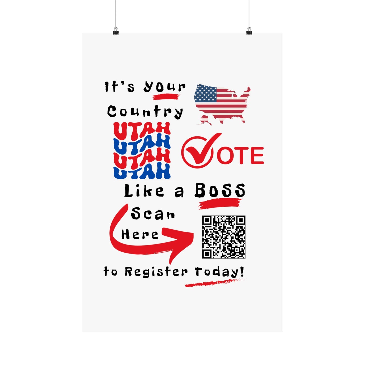 Utah Vote Like a Boss! Matte Vertical Posters