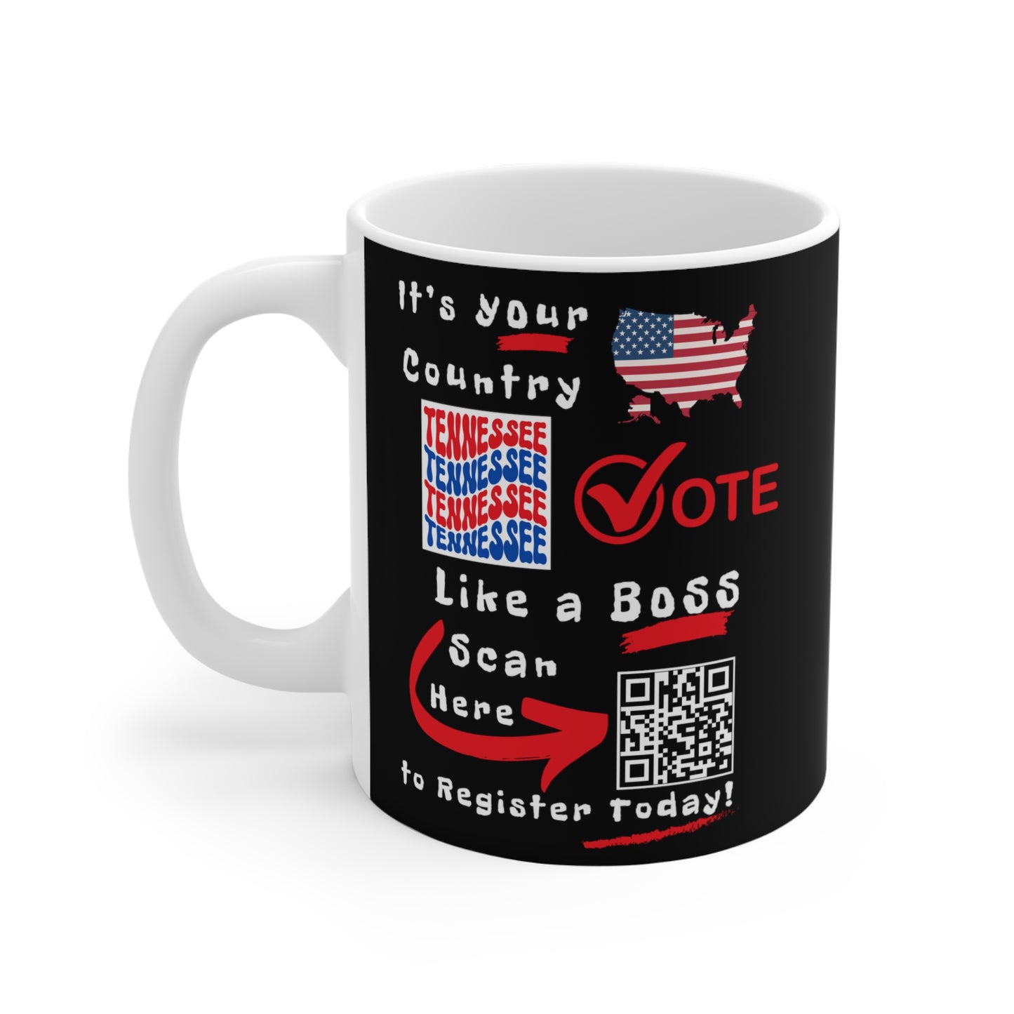 Tennessee Vote Like a Boss! Mug - Black Background