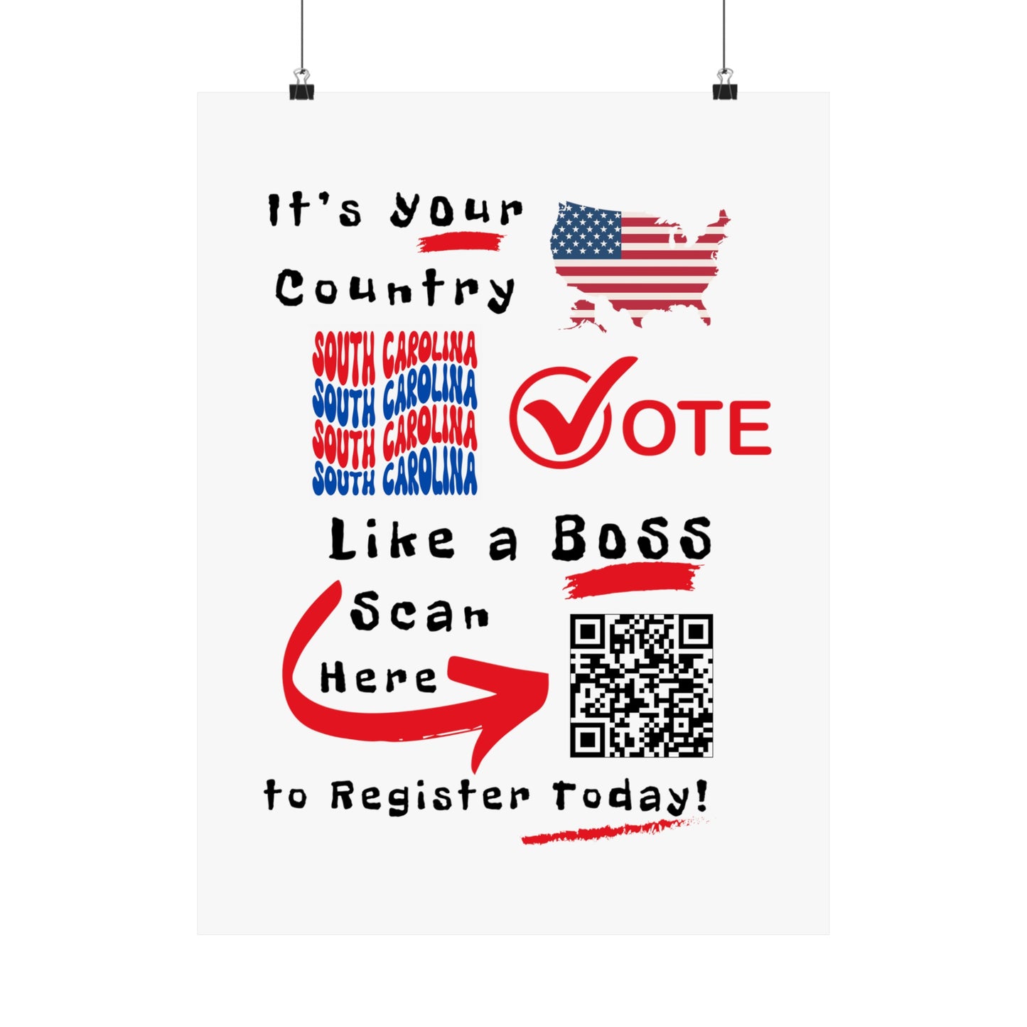 South Carolina Vote Like a Boss! Matte Vertical Posters