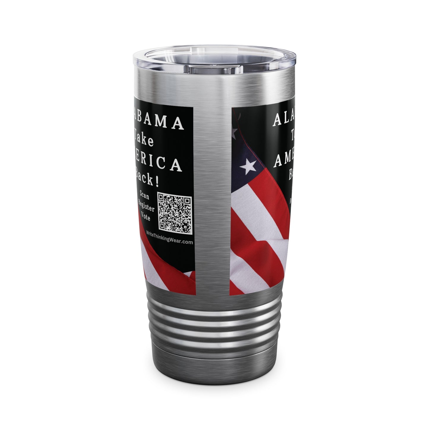 Alabama Take America Back! Scan Register Vote Ringneck Tumbler, 20oz