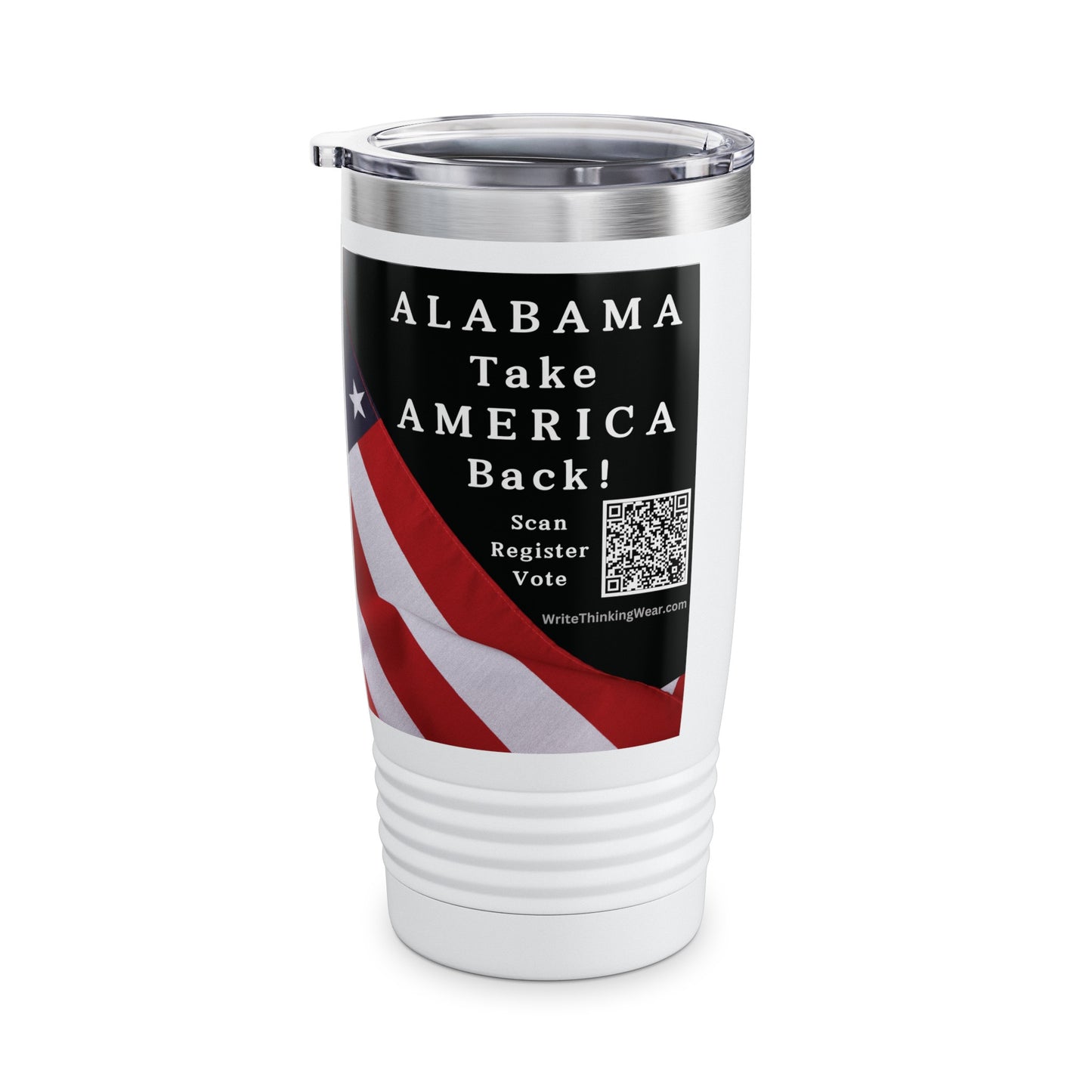 Alabama Take America Back! Scan Register Vote Ringneck Tumbler, 20oz