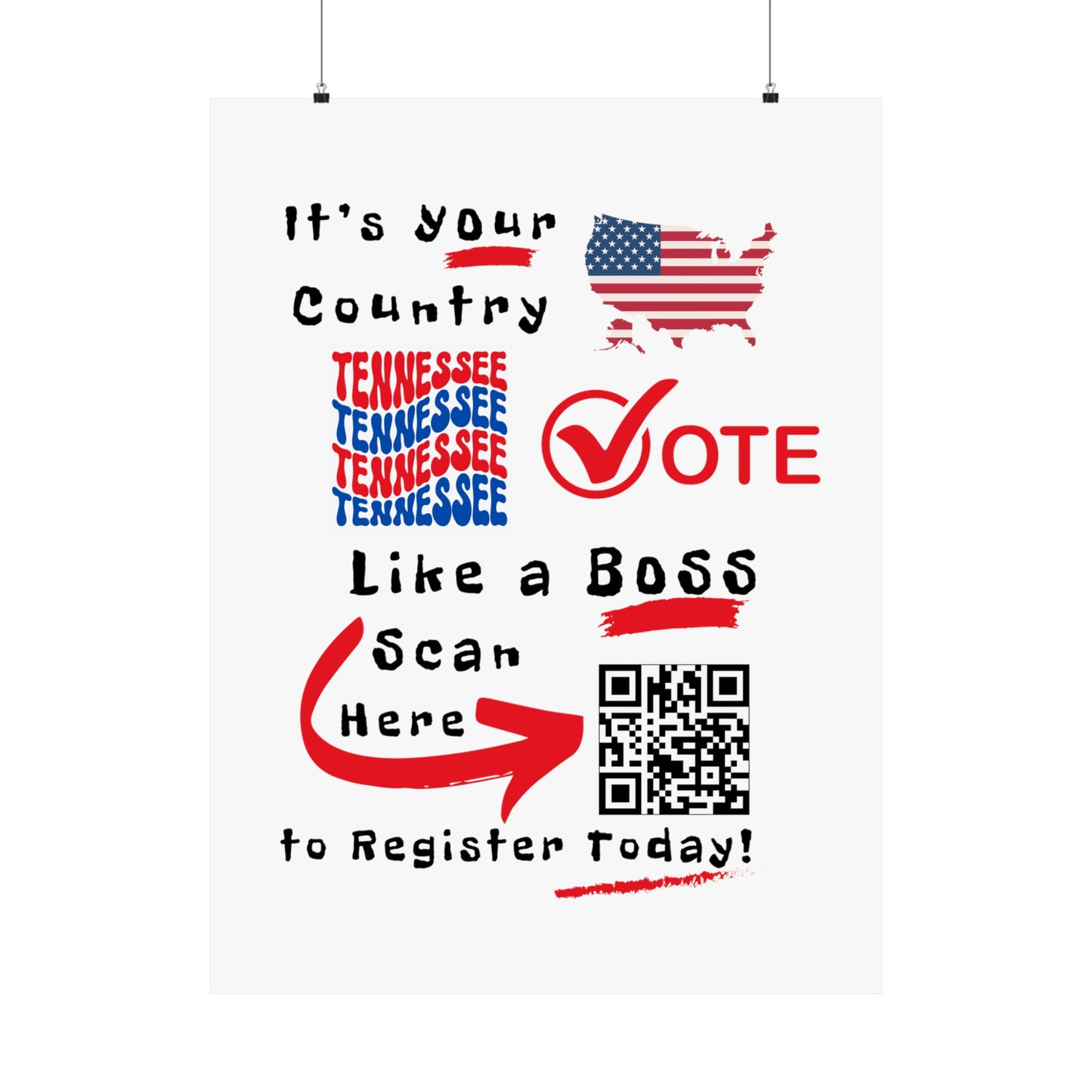 Tennessee Vote Like a Boss! Matte Vertical Posters