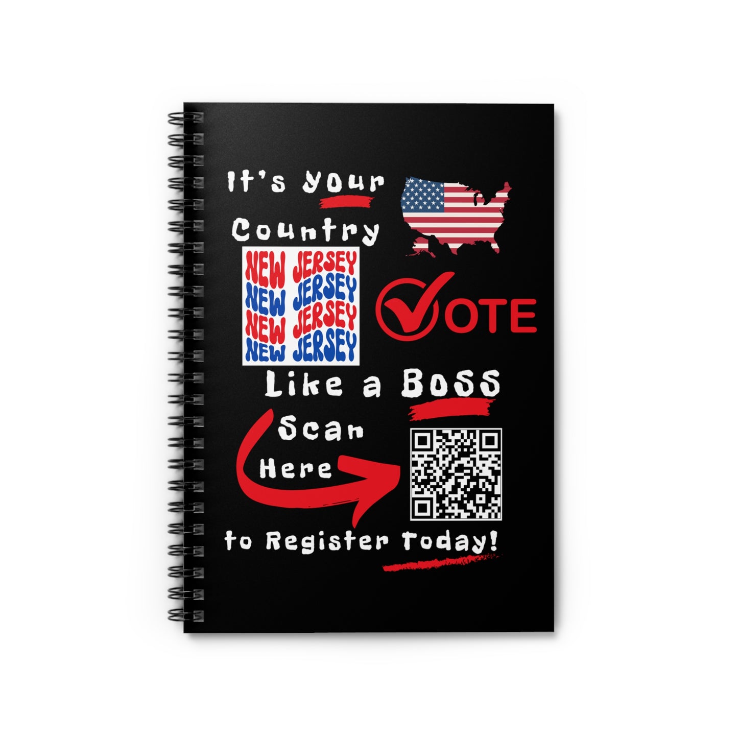 New Jersey Vote Like a Boss! Spiral Notebook - Ruled Line