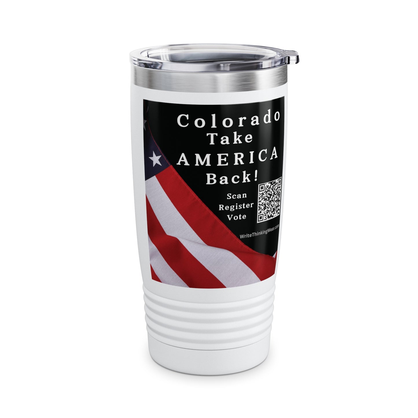 Colorado Take America Back! Scan Register Vote Ringneck Tumbler, 20oz