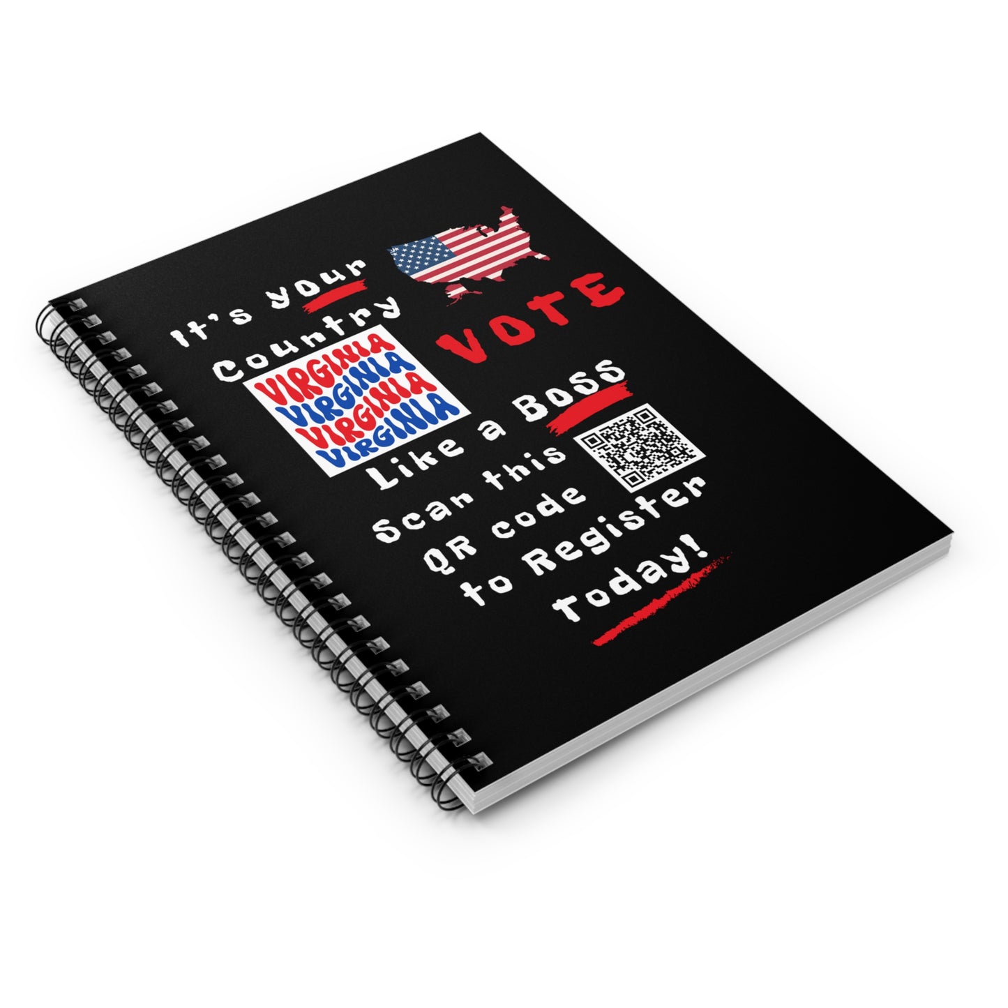 Vote Like a Boss Virginia Spiral Notebook - Ruled Line