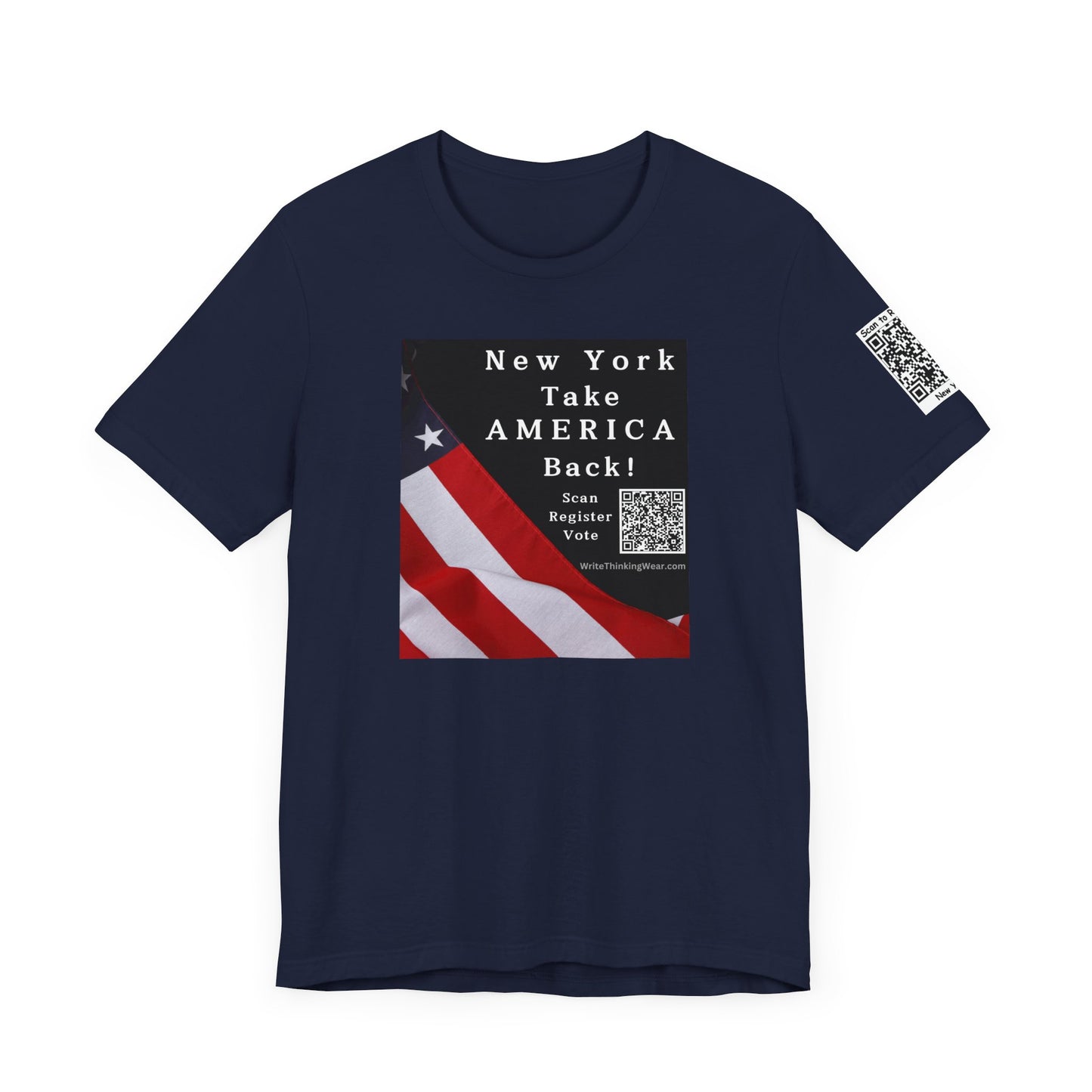 New York Take America Back! Scan Register Vote With Sleeve QR