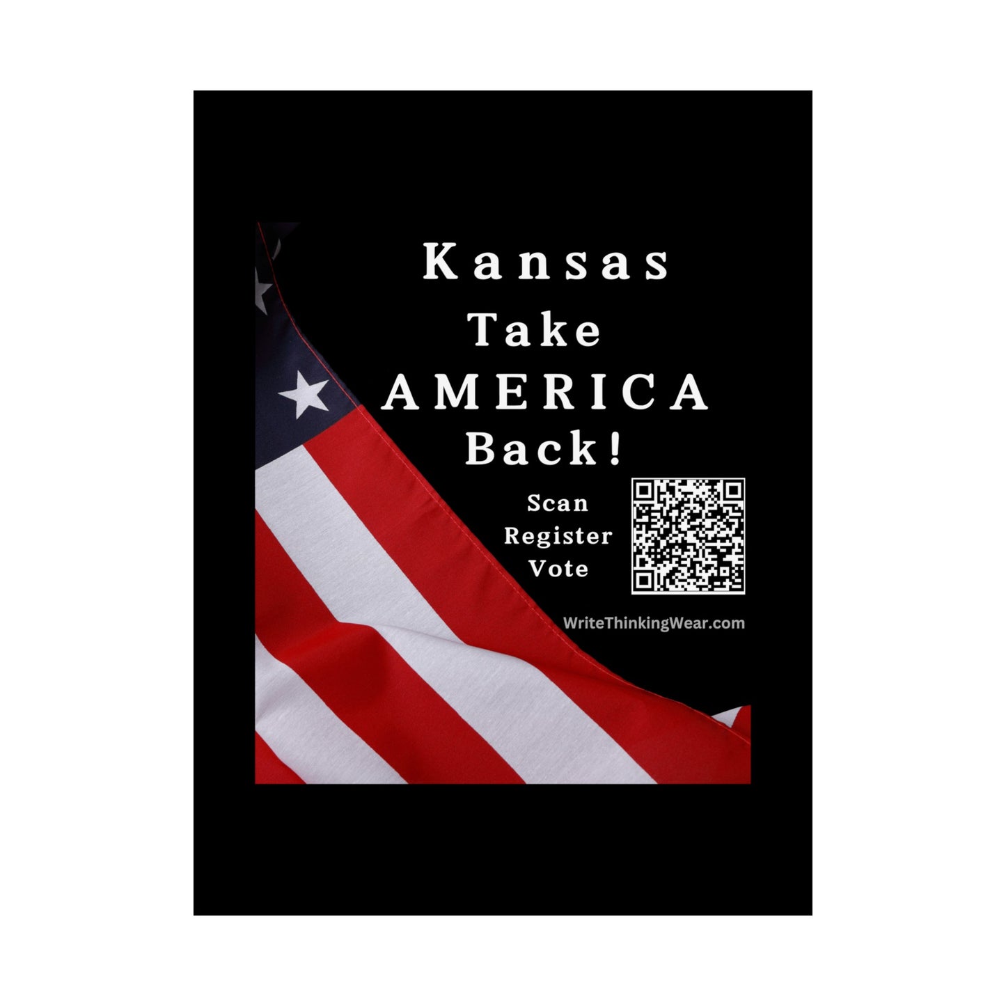 Kansas Take America Back! Scan Register Vote Matte Vertical Poster