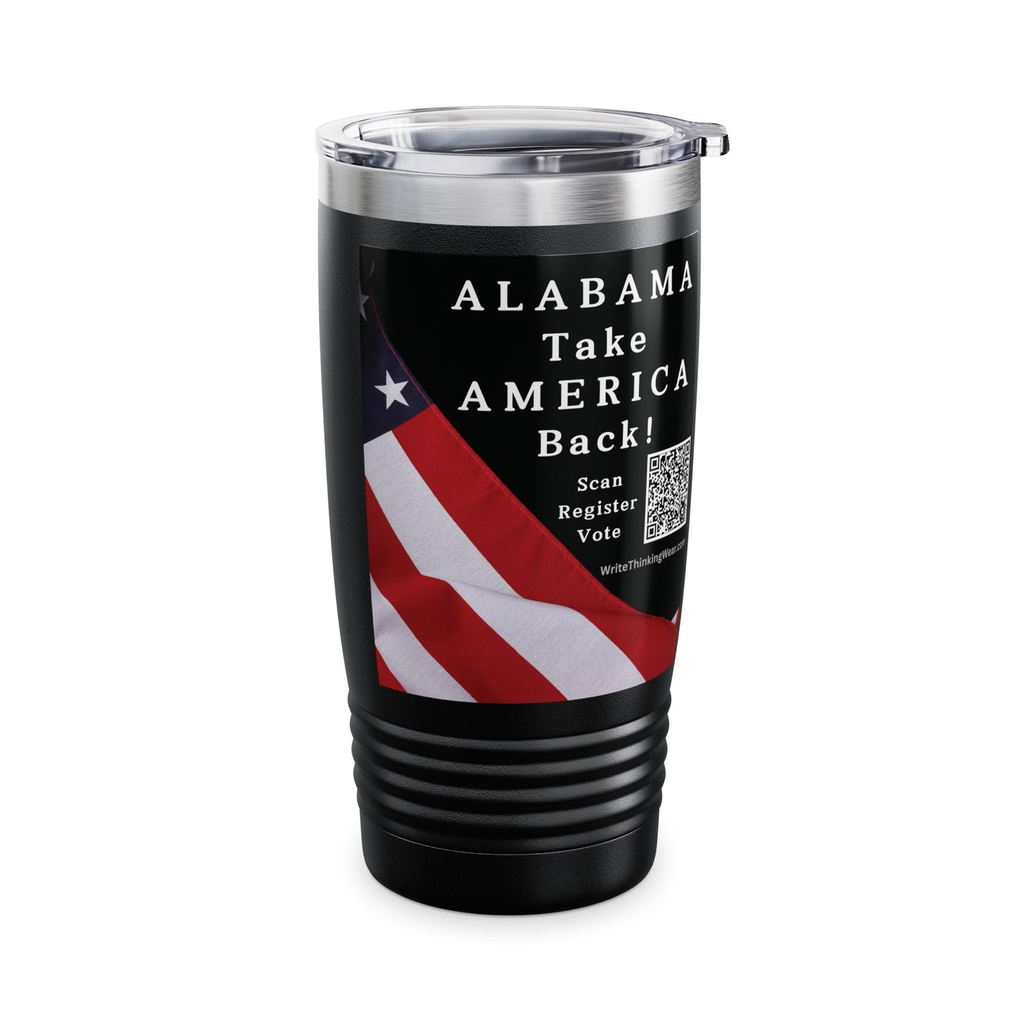 Alabama Take America Back! Scan Register Vote Ringneck Tumbler, 20oz