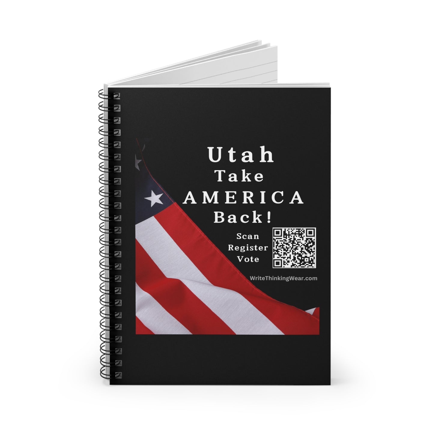 Utah Take America Back! Scan Register Vote Spiral Notebook - Ruled Line