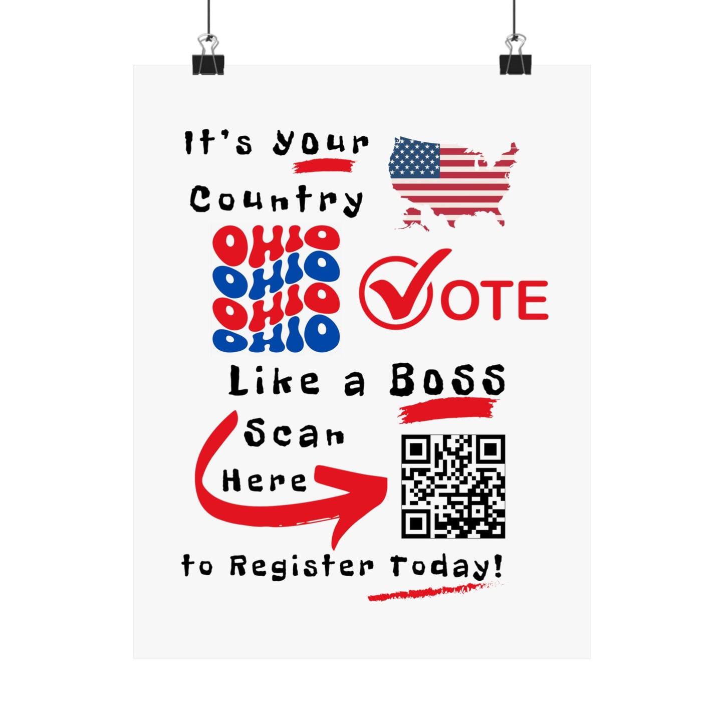 Ohio Vote Like a Boss! Matte Vertical Posters