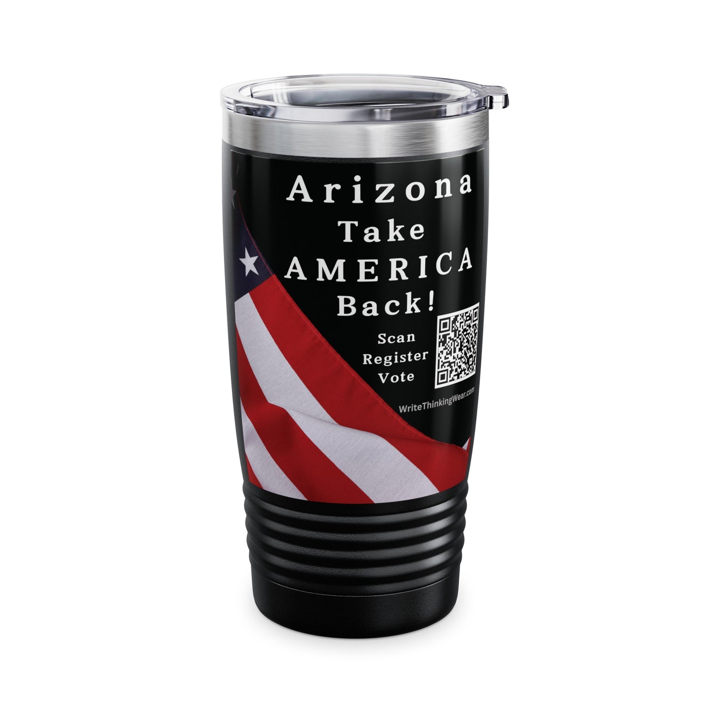 Arizona Take America Back! Scan Register Vote Ringneck Tumbler, 20oz