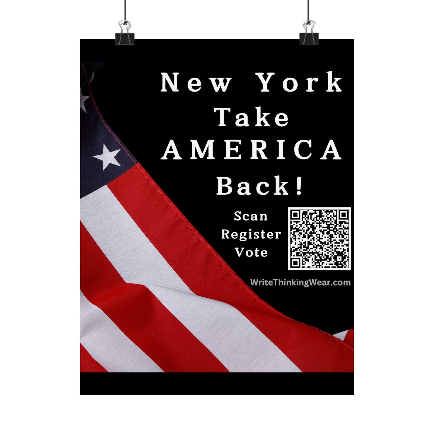 New York Take America Back! Scan Register Vote Matte Vertical Poster