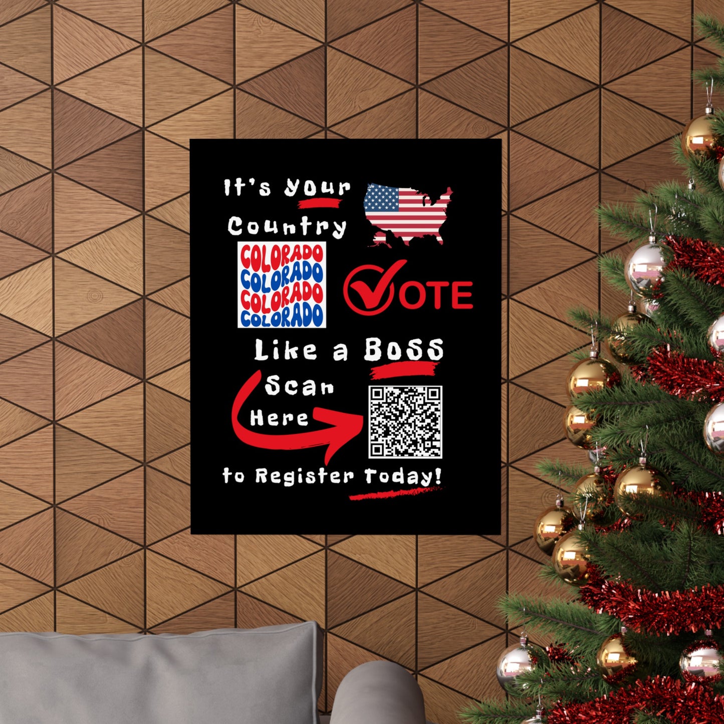 Colorado Vote Like a Boss! Matte Vertical Posters with Popping Black Background