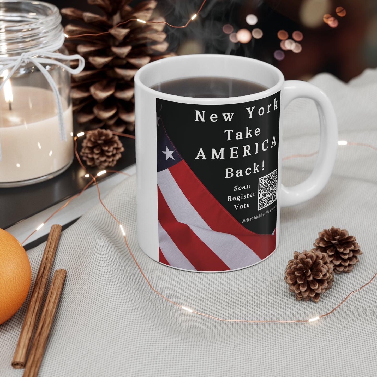 New York Take America Back! Scan Register Vote Mug