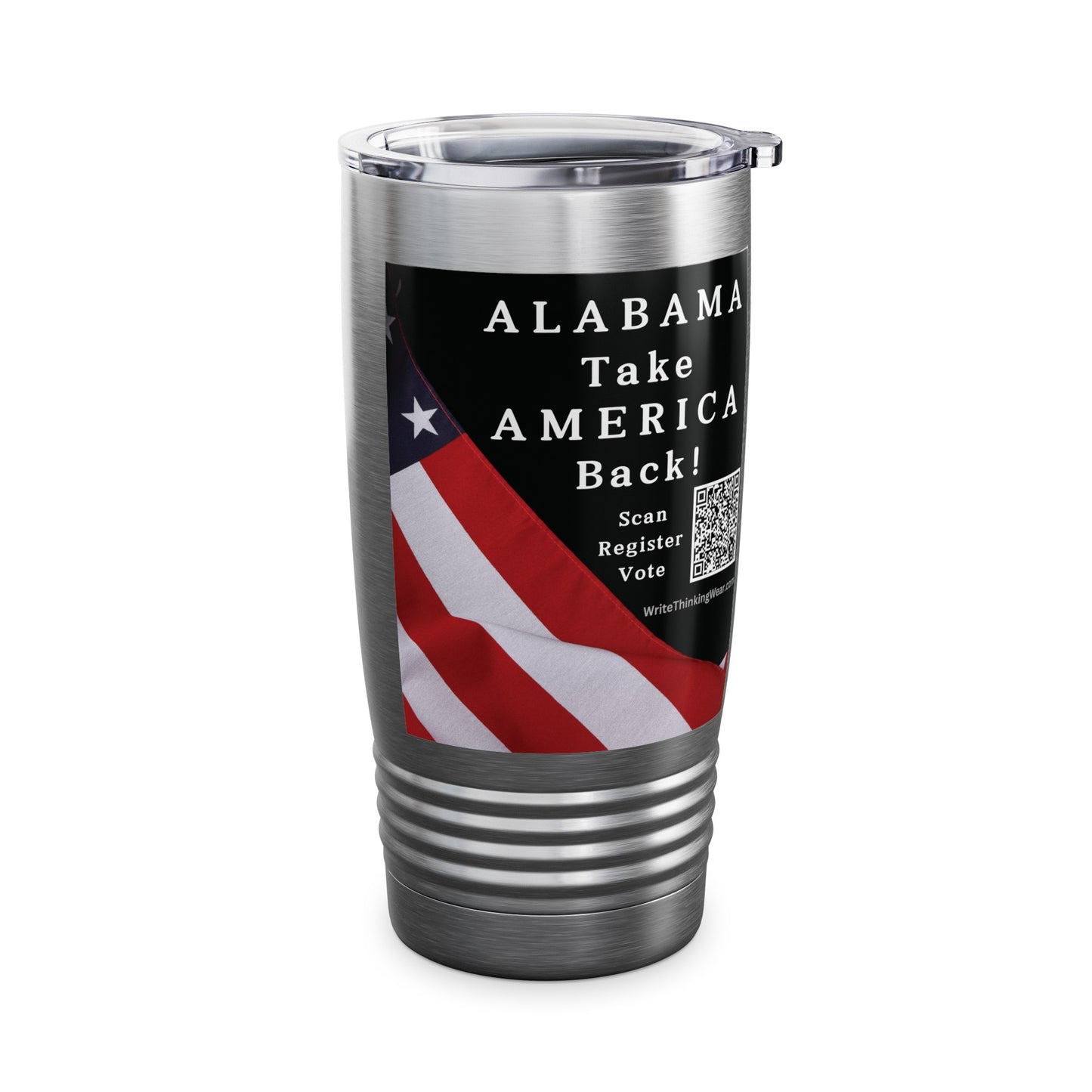 Alabama Take America Back! Scan Register Vote Ringneck Tumbler, 20oz