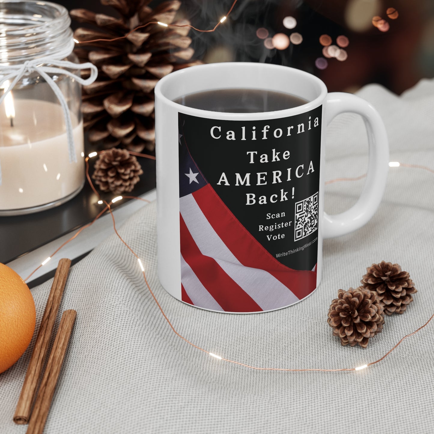 California Take America Back! Scan Register Vote Mug