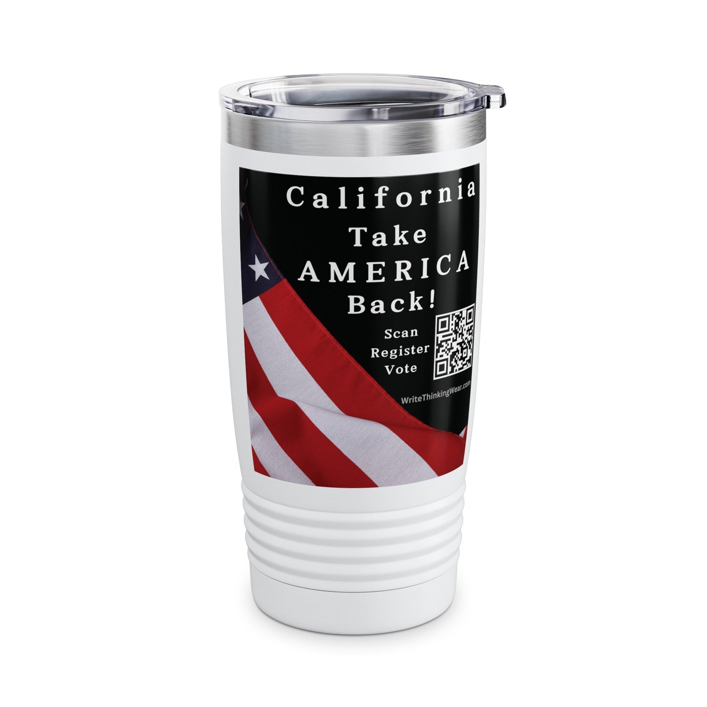 California Take America Back! Scan Register Vote Ringneck Tumbler, 20oz