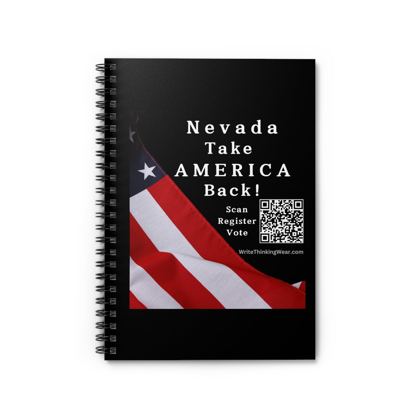 Nevada Take America Back! Scan Register Vote Spiral Notebook - Ruled Line