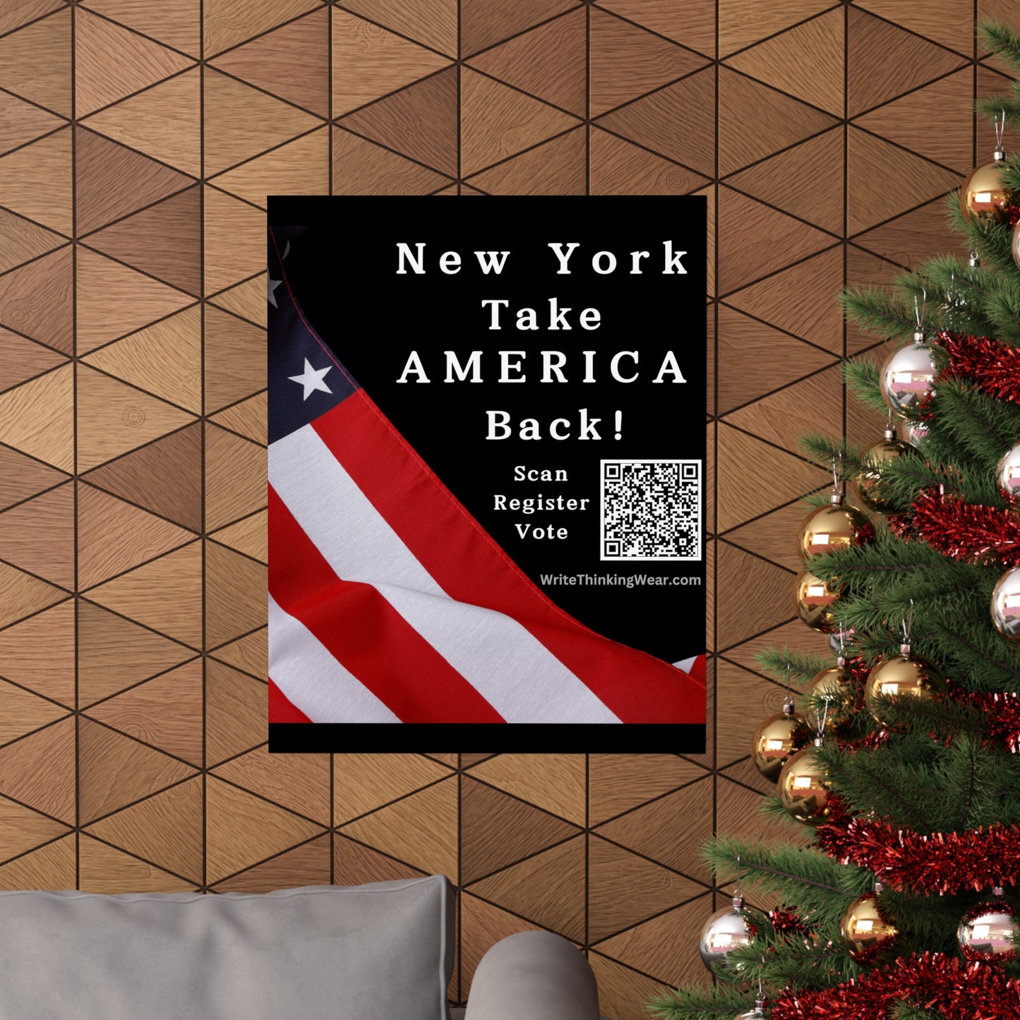 New York Take America Back! Scan Register Vote Matte Vertical Poster