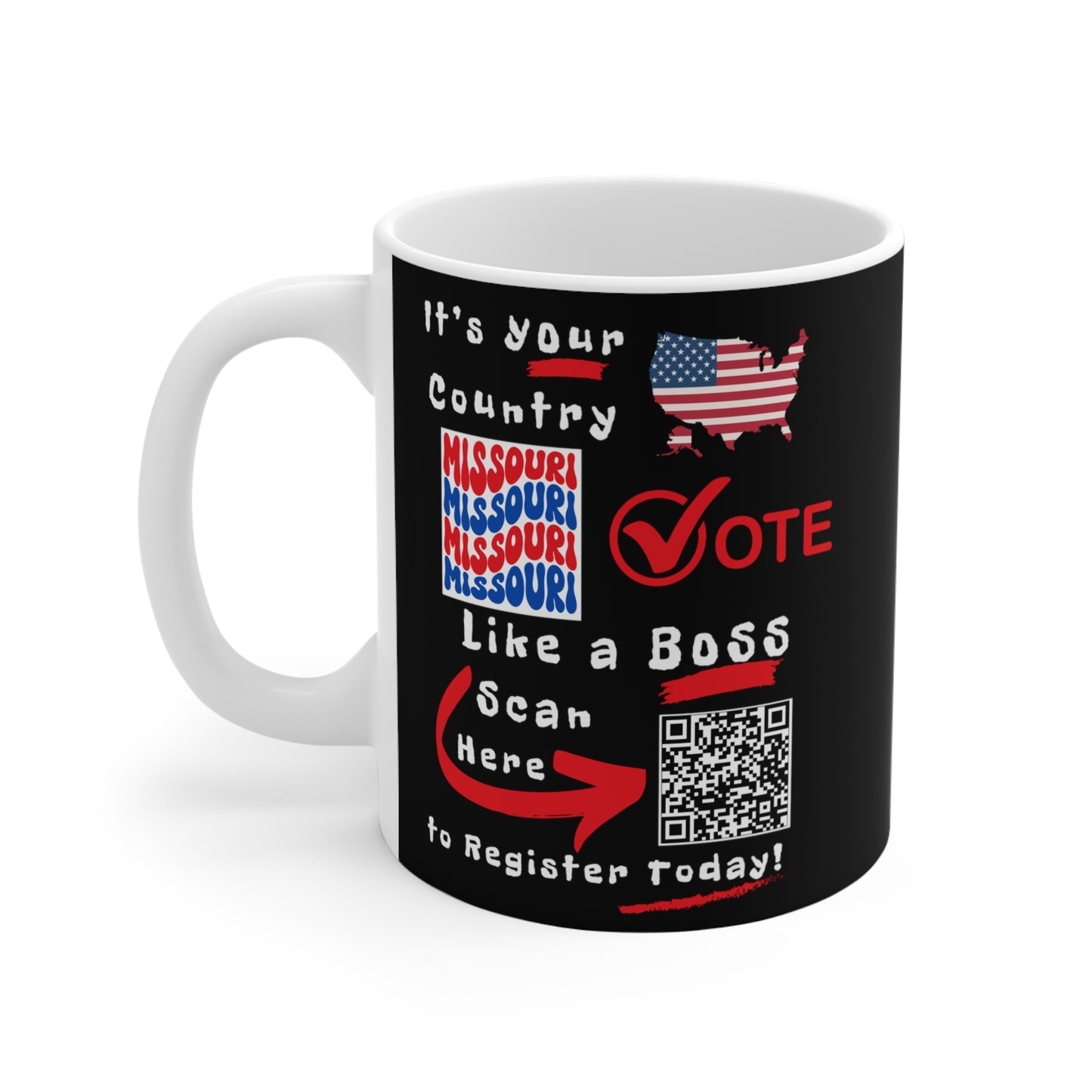 Missouri Vote Like a Boss! Mug - Black Background