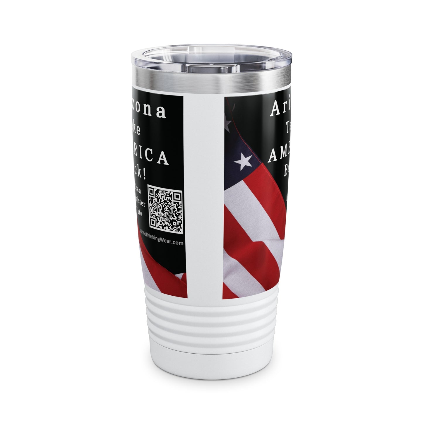 Arizona Take America Back! Scan Register Vote Ringneck Tumbler, 20oz