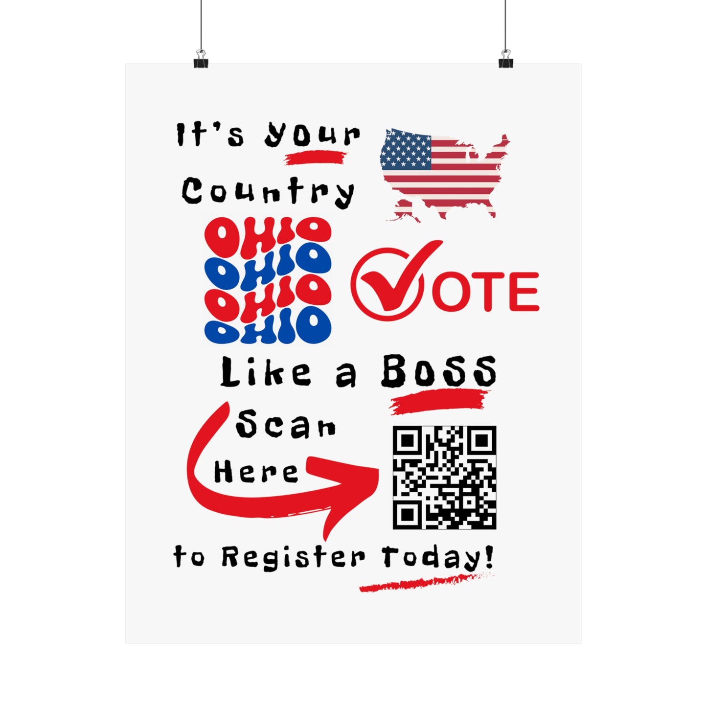 Ohio Vote Like a Boss! Matte Vertical Posters