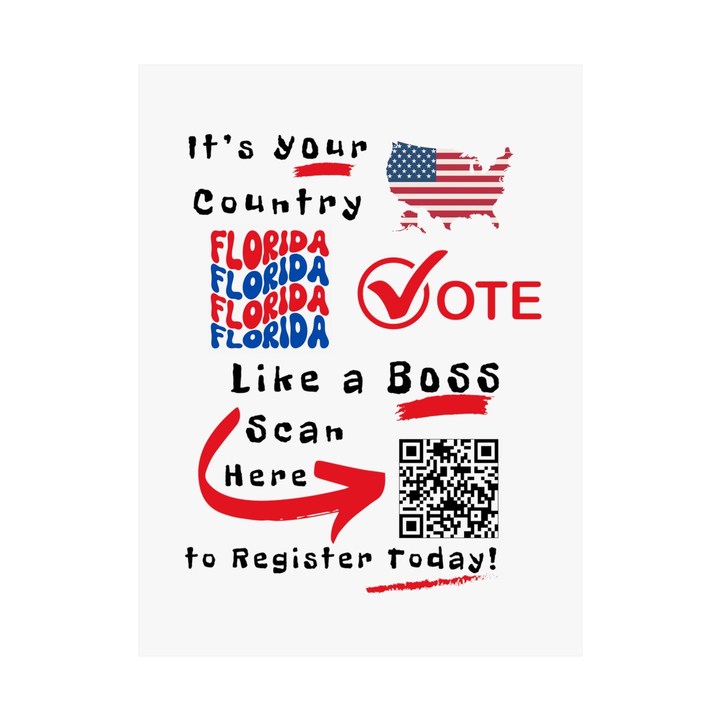 Florida Vote Like a Boss! Matte Vertical Posters