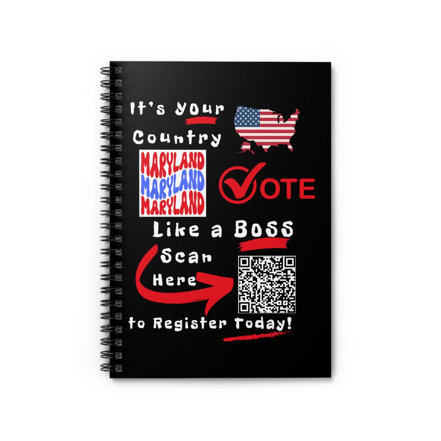 Maryland Vote Like a Boss! Spiral Notebook - Ruled Line