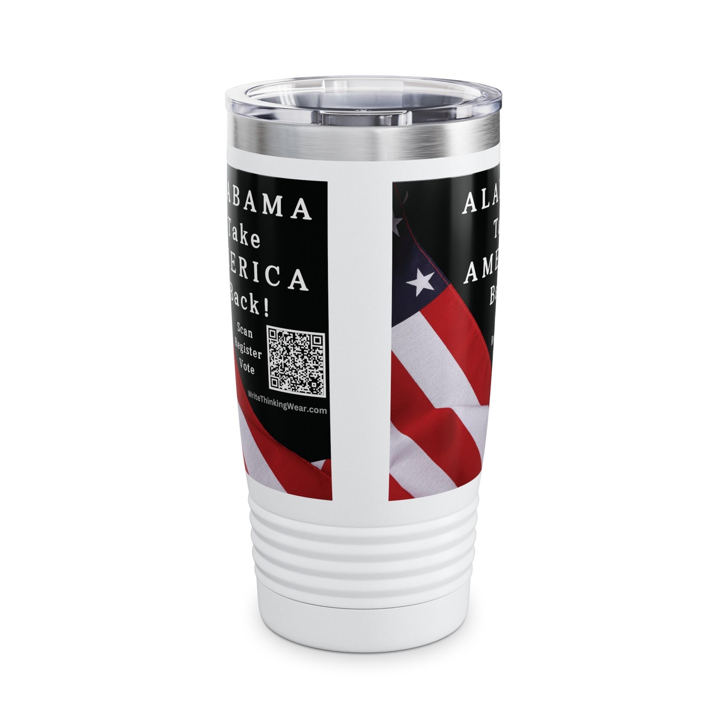 Alabama Take America Back! Scan Register Vote Ringneck Tumbler, 20oz