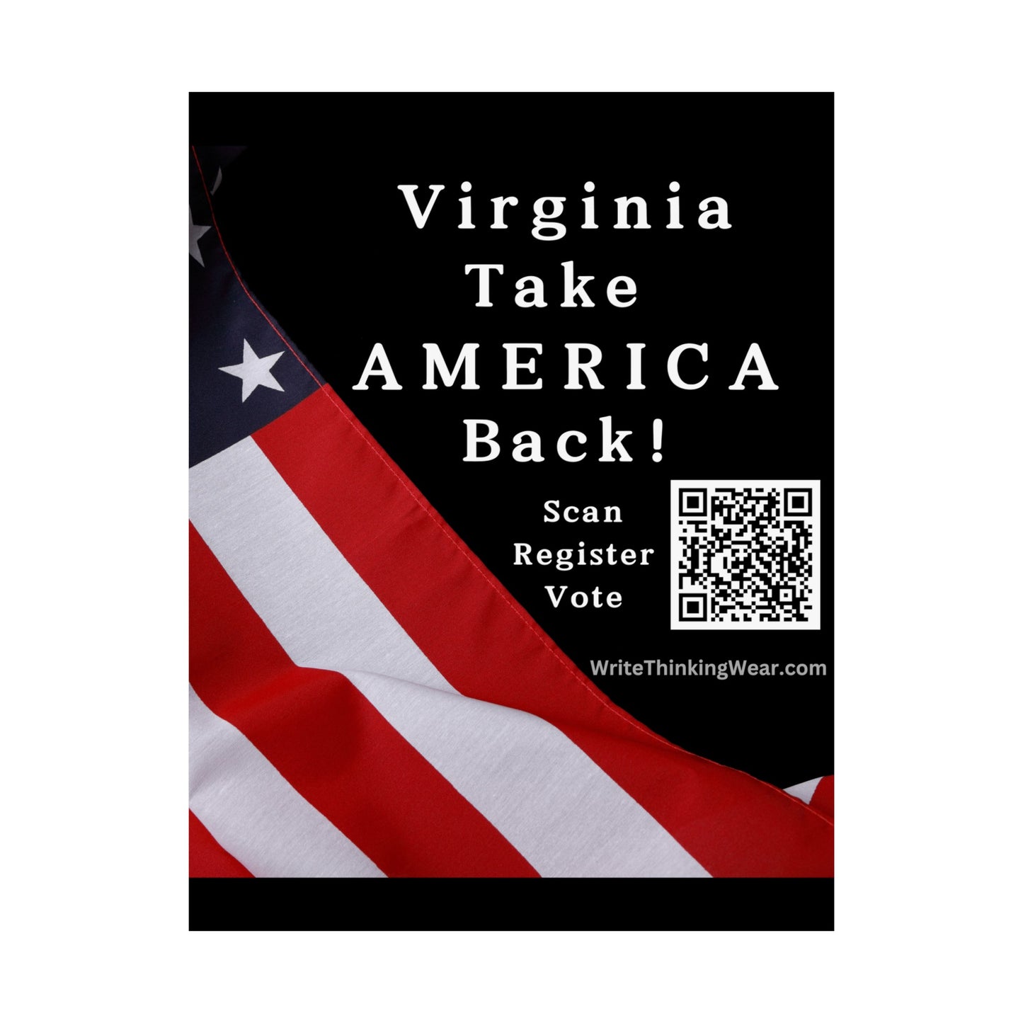 Virginia Take America Back! Scan Register Vote Matte Vertical Poster