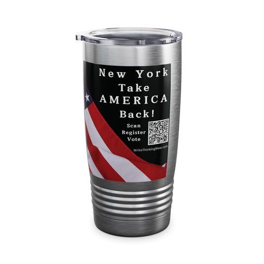 New York Take America Back! Scan Register Vote Ringneck Tumbler, 20oz