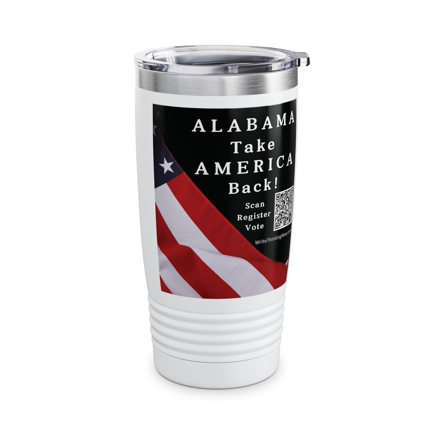 Alabama Take America Back! Scan Register Vote Ringneck Tumbler, 20oz