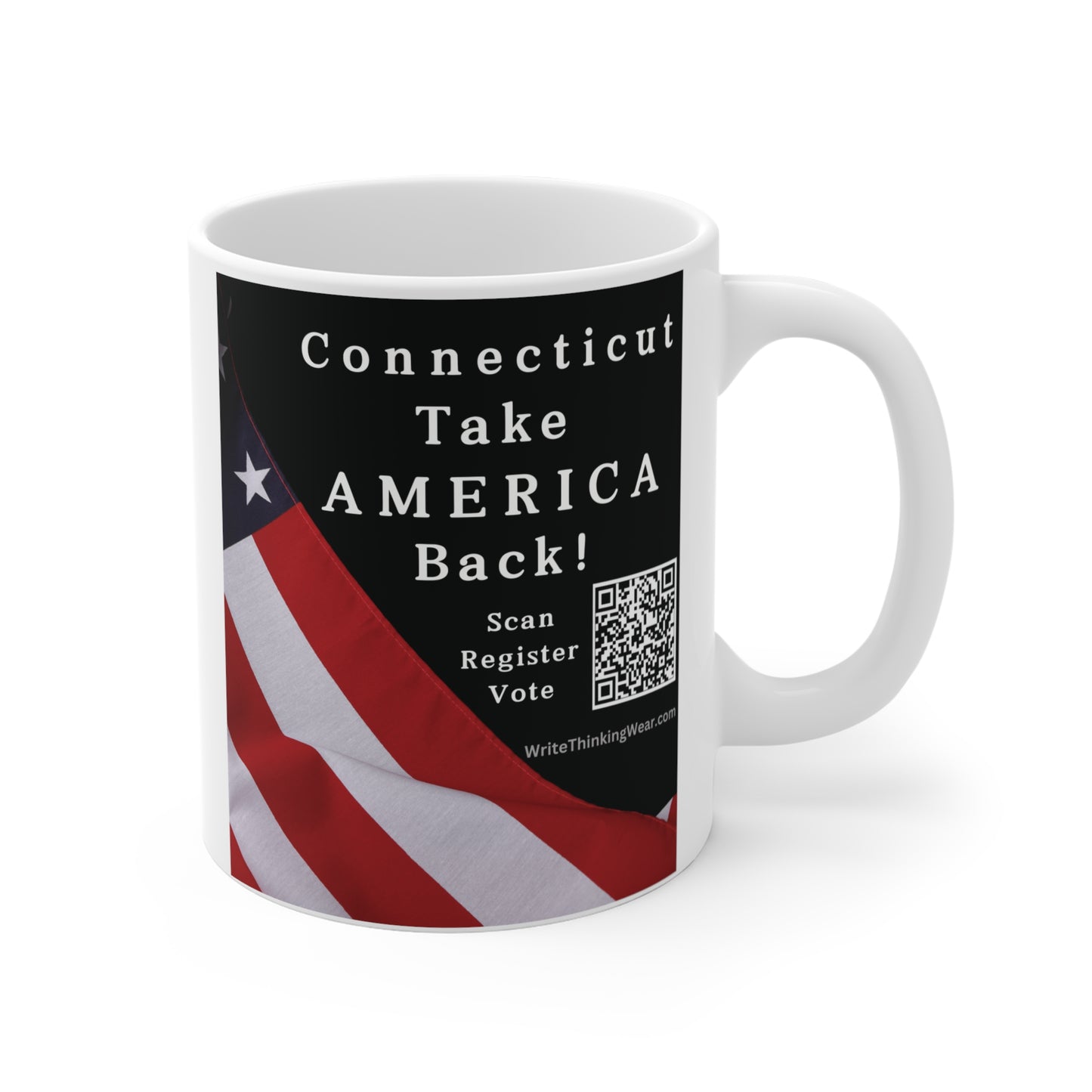 Connecticut Take America Back! Scan Register Vote Mug