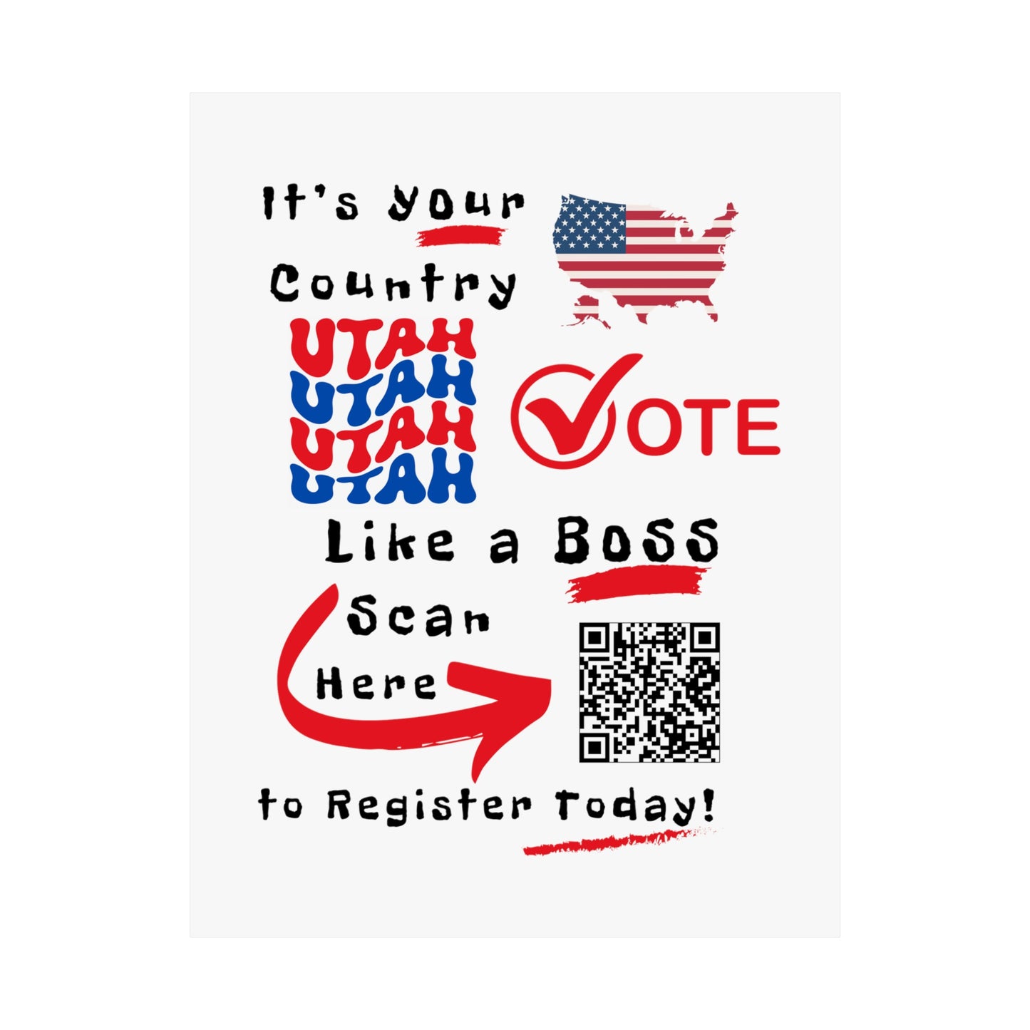 Utah Vote Like a Boss! Matte Vertical Posters