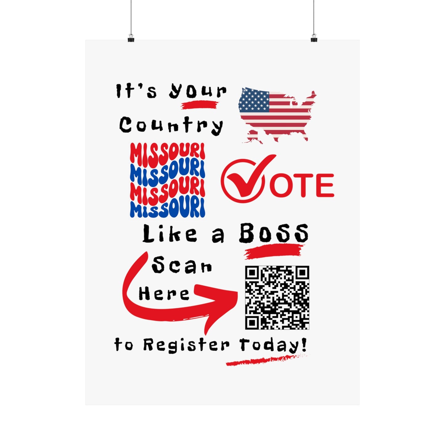 Missouri Vote Like a Boss! Matte Vertical Posters