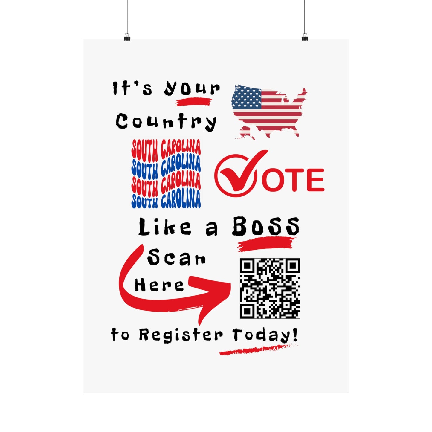 South Carolina Vote Like a Boss! Matte Vertical Posters