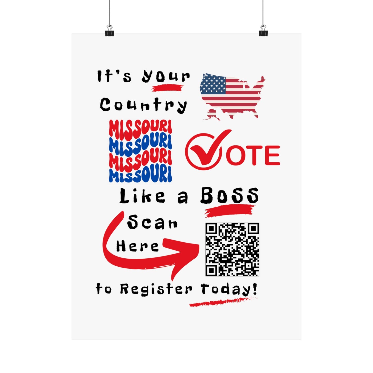 Missouri Vote Like a Boss! Matte Vertical Posters