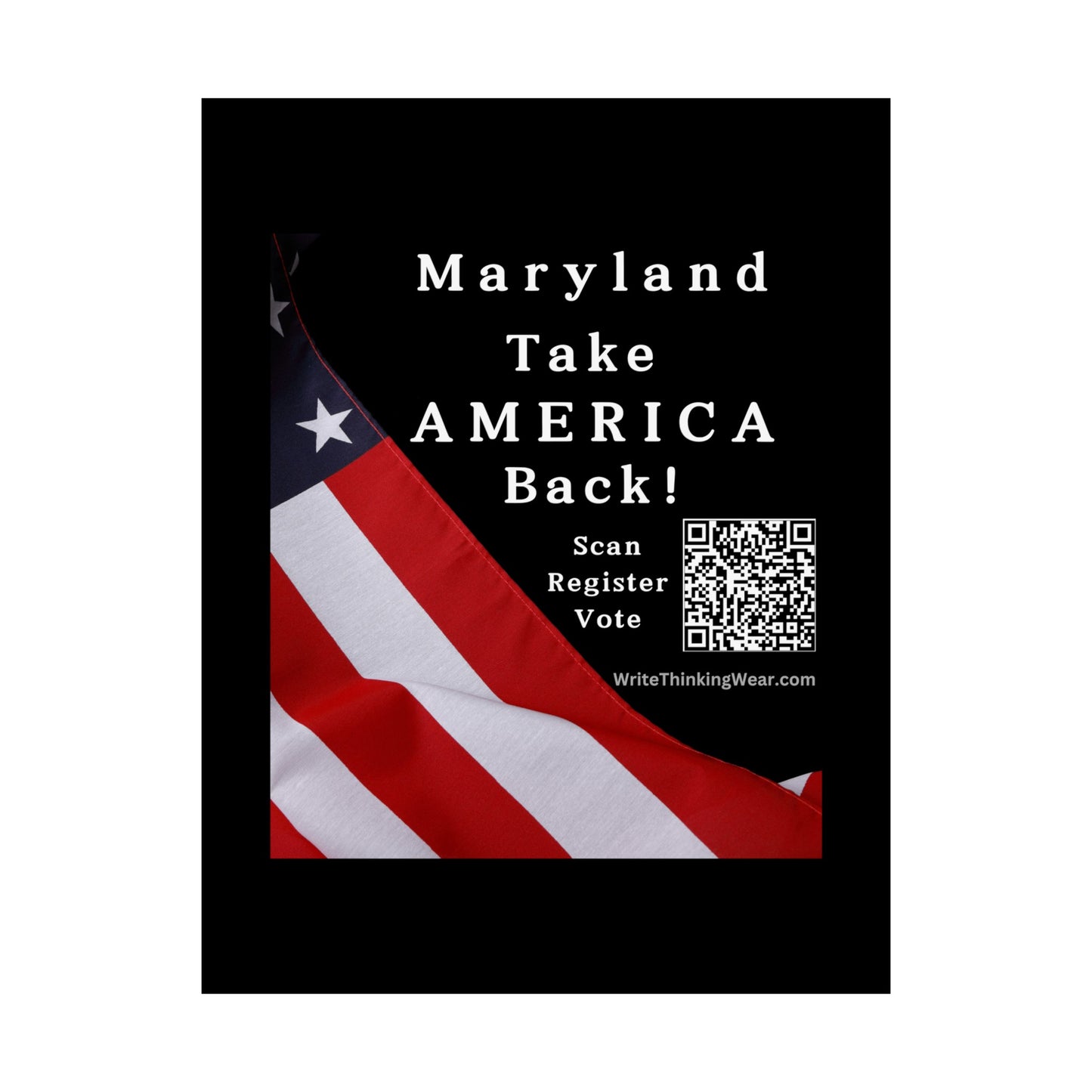 Maryland Take America Back! Scan Register Vote Matte Vertical Poster