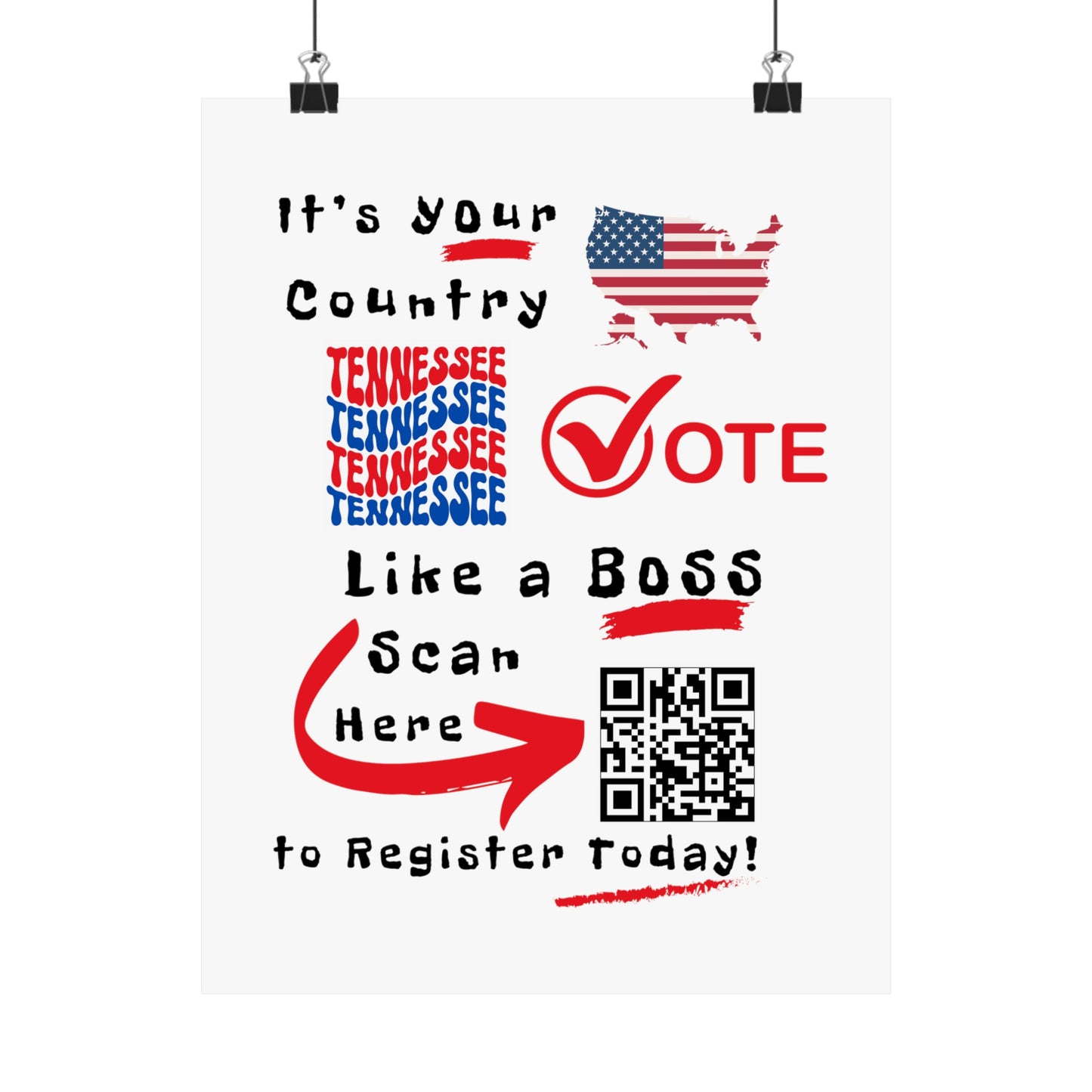 Tennessee Vote Like a Boss! Matte Vertical Posters