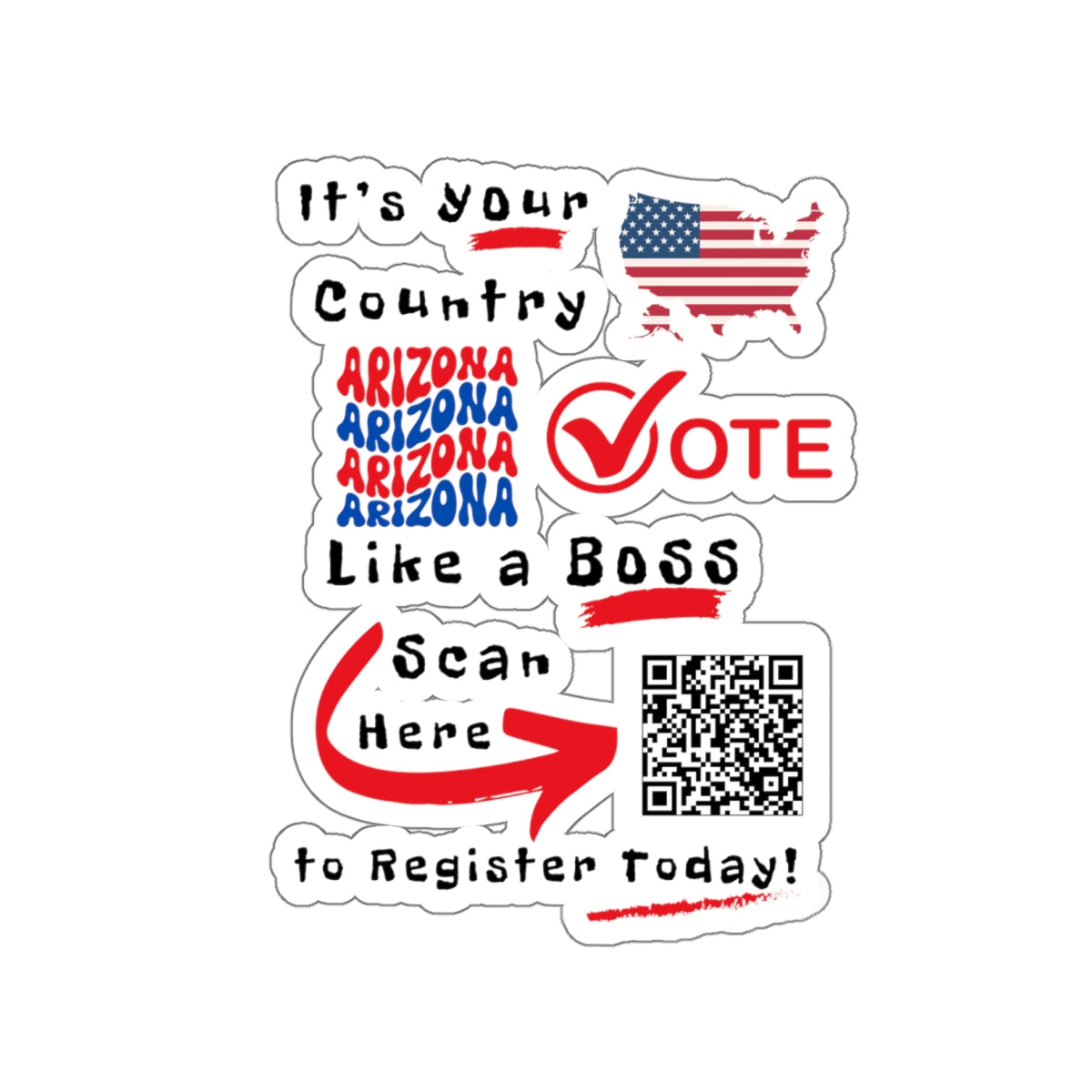 Arizona Vote Like a Boss! Kiss-Cut Stickers