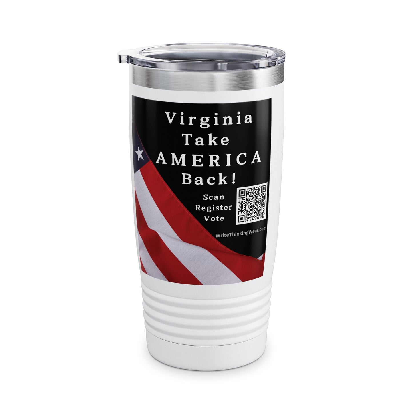 Virginia Take America Back! Scan Register Vote Ringneck Tumbler, 20oz