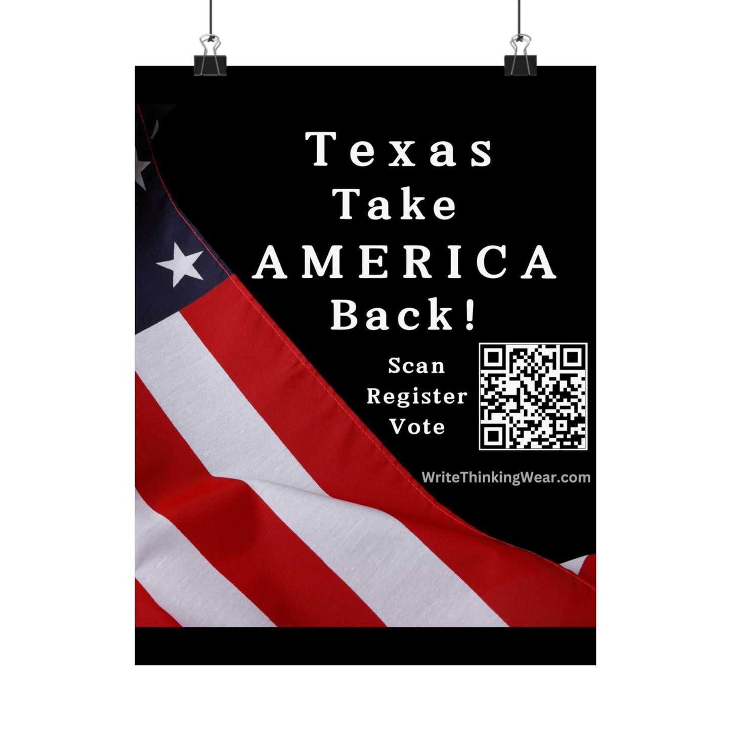 Texas Take America Back! Scan Register Vote Matte Vertical Poster