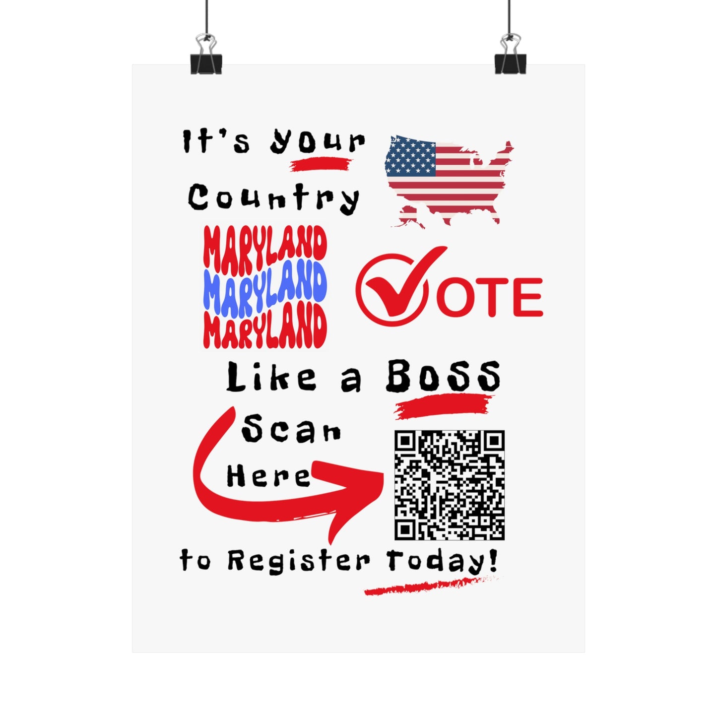 Maryland Vote Like a Boss! Matte Vertical Posters