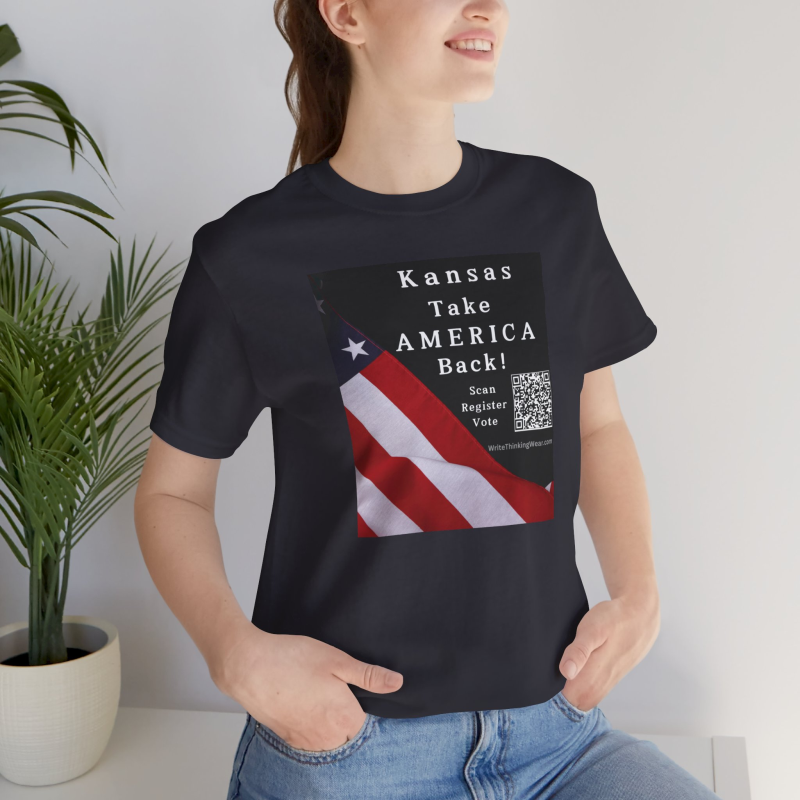 Kansas - Take America Back! Scan Register Vote -T-shirt